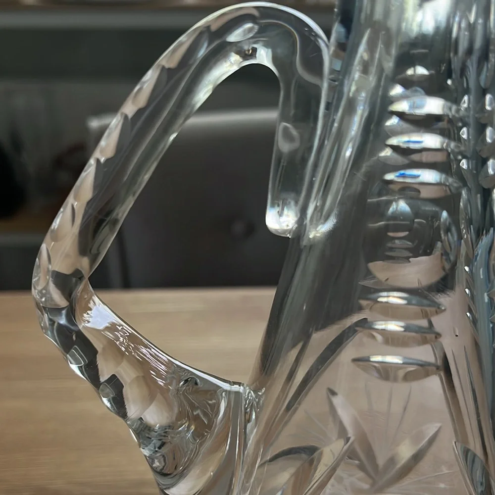 MCM Cut Crystal Decanter Bohemian with Stopper Hand Made Orginal Czech